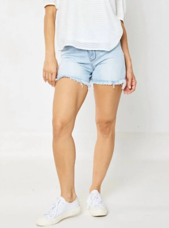 Ruffled Hem Women Shorts to Add a Feminine TouchFelicity Cut Off Shorts In Light Wash