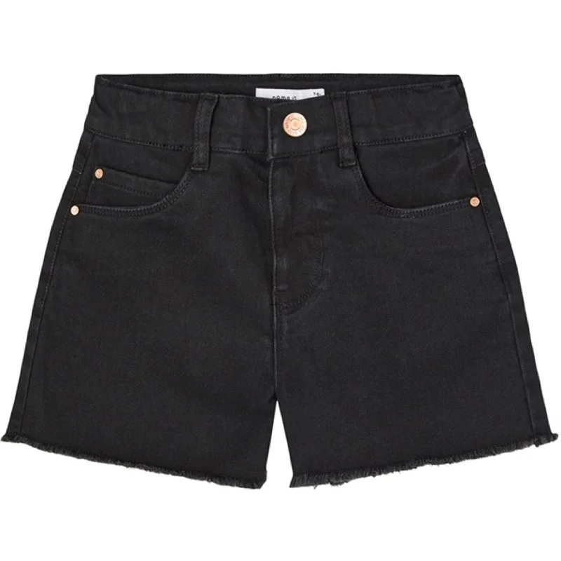 Linen Women Shorts for Breathable Comfort in Hot WeatherName it Black Denim Rose Mom Denim Shorts Noos