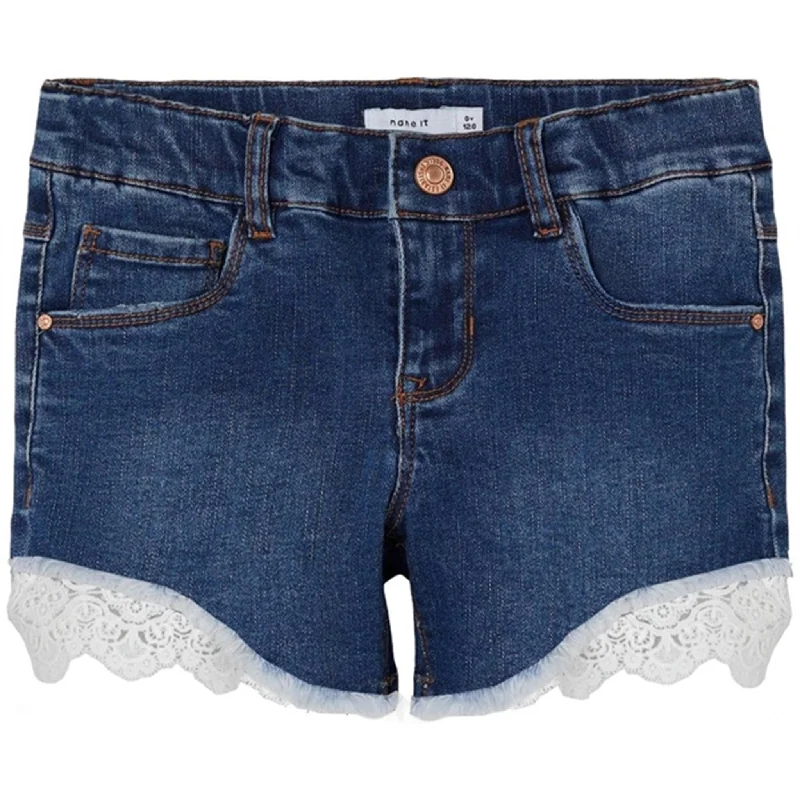 Printed Animal Print Women Shorts for a Wild and Stylish AppearanceName it Dark Blue Denim Salli Slim Denim Shorts Noos