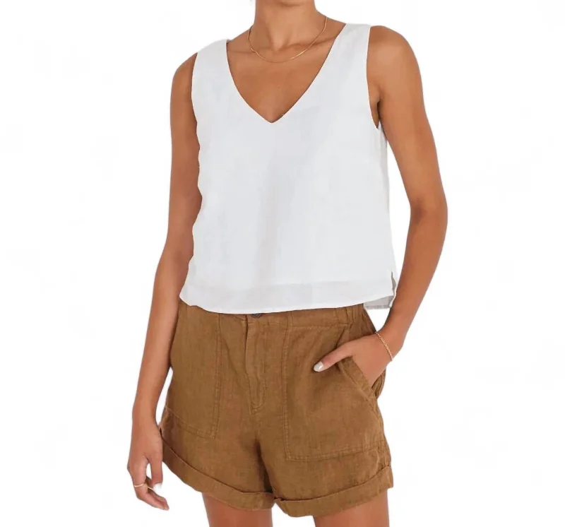 Linen Women Shorts for Breathable Comfort in Hot WeatherPalmer Linen Short In Espresso