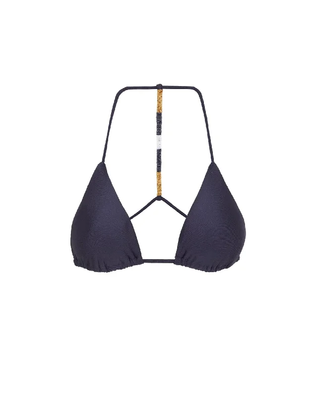 Long - line bikini top for added support and a fashionable lookElla Triangle Top - Indigo