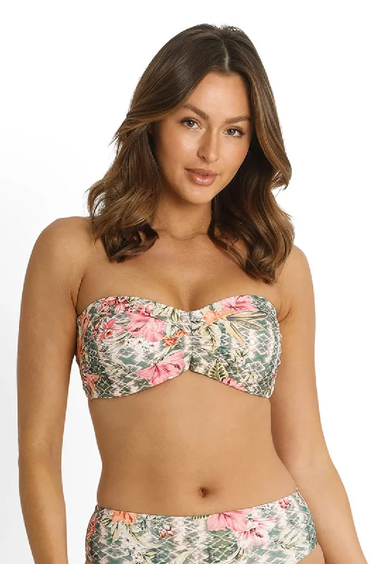 Push - up bikini top to enhance the bust for a confident beach appearanceSunseeker Mai Tai D/DD Wrap Bandeau Bra